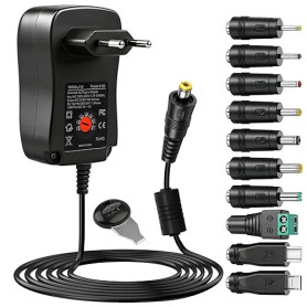 41W Chargeur Universel AC/DC 220-230v Transformateur d'Alimentation Adaptateur Réglable 6V, 9V, 12V, 15V, 18V, 20V, 24V Adaptate