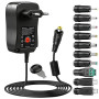 41W Chargeur Universel AC/DC 220-230v Transformateur d'Alimentation Adaptateur Réglable 6V, 9V, 12V, 15V, 18V, 20V, 24V Adaptate