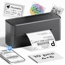 Phomemo 241BT Imprimante Thermique Etiquette, Imprimante Etiquette Autocollante 4X6, Connectivité Bluetooth et USB, Compatible a