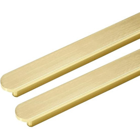 SYZOW 6pcs poignées Laiton Brossé Poignee de Meuble Cuisine Or -poignées de placard Poignée de Meuble en Laiton Brossé Entraxe 1