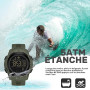 findtime Montre de Sport numérique Militaire pour Homme étanche 50M avec chronomètre Alarme Compte à rebours Double Temps