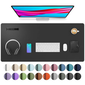 Aothia Sous-main bureau, tapis de bureau cuir PU, Grand tapis de souris, imperméable et antidérapante, housse de protection pour