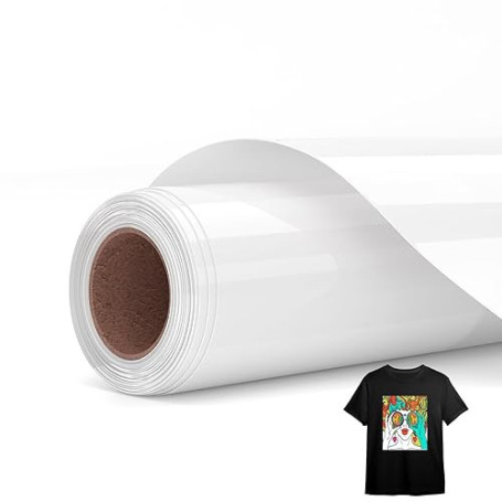 Asoway Sublimation HTV pour tissu foncé/claire, Vinyle de Sublimation Flex Thermocollant pour Tissu Coton 30,5 X 244CM rouleau F