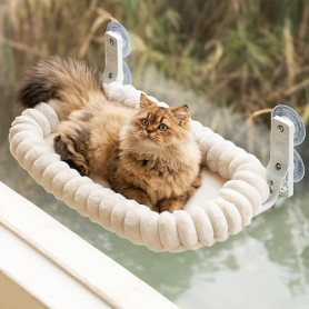 EDAGNY Elegant Hamac pour Chat Pliable - Hamac Chat Fenetre avec réversible et Lavable lit pour, lit de fenêtre Supporte jusqu'à