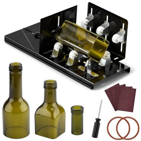 Fixm Coupe-bouteille en verre, version améliorée pour bouteilles rondes, carrées et goulots, adapté aux bouteilles de vin, de bi