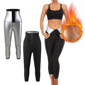 Pantalon de Sudation Femmes, Legging de Sport à Taille Haute Noir Shorts pour Accélérer Transpiration, Lifting des fesses, Obten