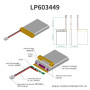 ViCep Batterie au Lithium polymère 3,7V 1100mAh 603449 Batterie Lipo Rechargeable 3,7V connecteur JST pour Haut-Parleur Bluetoot