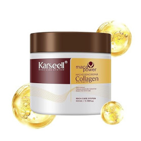Karseell Collagen Masque Cheveux 100ml, Maca Essence Huile d'Argan Masque Capillaire, Réparation Profondeur pour Secs et AbiméS
