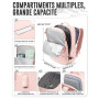 WEPOET Sac a Dos Compression Sous Vide Homme Femme Sac Airbag Travel Sous Vide Imperméable Sac à Dos Voyage Cabine Avion 40x30x2