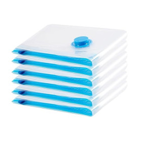 Sac de Rangement Sous Vide 6PCS,Sac sous vide Vetement Aspirateur,Compression Housse Aspirable Rangement Réutilisable pour Liter