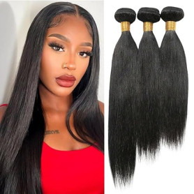 Tissage Bresilien en lot Straight Hair Bundles Tissage Naturel Cheveux Humain 100% Human Hair Extension Unprocessed Vierges Mèch