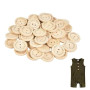 OUDQFCJ 50Pcs Bouton en Bois 20mm“handmade with love”Motif Coeur Forme Ronde Artisanat Couture Mercerie Bricolage pour Chaussett
