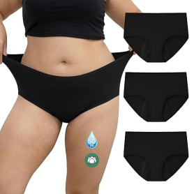 INNERSY Culotte Menstruelle Flux Abondant Grande Taille 50ml Slip de Règle Coton Lavable Lot de 3