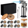 Kit fumoir à whisky, avec 6 copeaux de bois et brûleur à flamme, kit de fumage à cocktail, kit fumoir à whisky, pour boissons, n