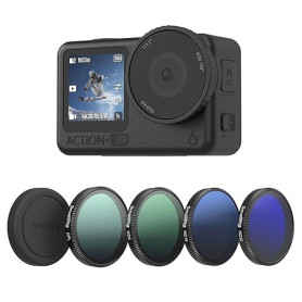 SMALLRIG Kit de Filtres ND pour DJI Osmo Action 6, 5 Filtres Polarisants à Densité Neutre (CPL, ND8, ND16, ND32) à Clipser, avec