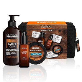 L'Oréal Men Expert BarberClub - Trousse Barbe + Visage + Cheveux pour Homme - Nettoyant 3-en-1 + Huile Barbe Longue + Crème Coif