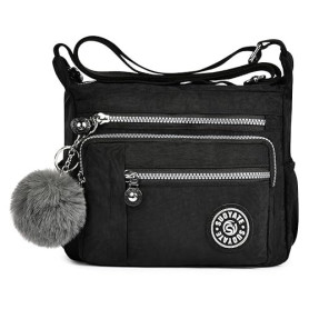 Aucuu Sac Bandouliere Femme, Sac à Main en Nylon, Multi-Poches Bandoulière Impermeable, Sacs à Bandoulières Multifonctionnel ave