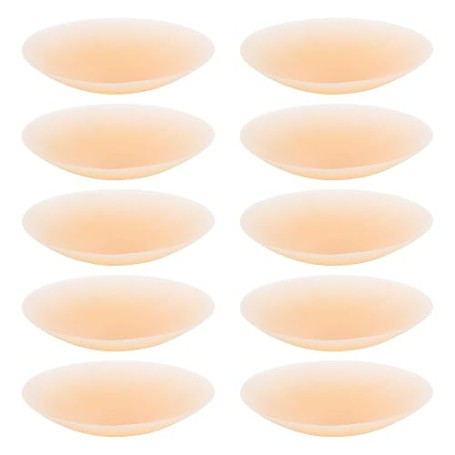 Lot de 10 coussinets de tétons autocollants en silicone pour femme, protection invisible, cache-tétons, autocollants, lavables e