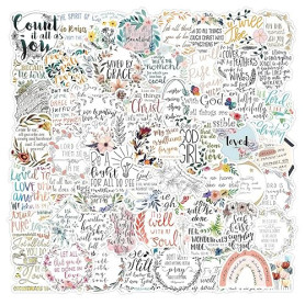 cobee Bible Stickers 100 Pcs Jésus Christian Autocollants Verset Bible Autocollant Vinyle Imperméable Autocollants Inspirants po