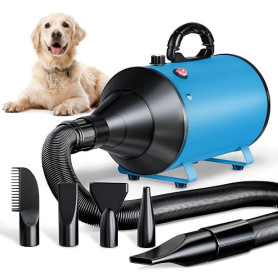 Trigrand Pulseur pour Chien Blower Professionnel Souffleur Chien Silencieux 3000W réglable - Souffleur de Soins avec 4 Buses dif