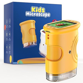 1000X Microscope Enfant Portable Loupe: Microscope NuméRique pour 2.0" IPS Pouces - Cadeau Fille 4-12 Ans Garcon Fille - Mini Ma