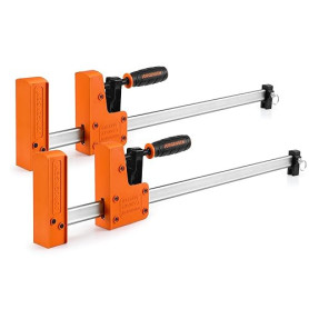JORGENSEN Jeu de 2 Serre-joints à une Main en Acier et Nylon pour une Fixation Précise, Largeur de Serrage de 600 mm, Force de S