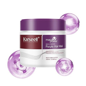Karseell Masque Cheveux Violet 100ml, Neutralise Les Reflets Jaunes, Répare Les Cheveux Abîmés, pour Cheveux Blonds, Platine, Bl