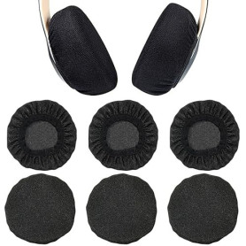 6 Pièces Coussinets d'Oreilles pour Casque, Housses de Casque Extensibles Lavables, Housses d'Oreilles pour Casque en Tissu Flex