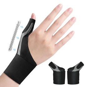 Goldeer Attelle Pouce Droit Gauche - 2Pcs Orthese Pouce Réglable pour Tendinite du Pouce,Rhizarthrose,Attelle de Pouce avec Élas