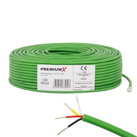 PremiumX EIB KNX Câble Bus J-Y(ST) Yh 2x2x0,8 Eca - Câble d'Installation, de Télécommunication et de Données - Vert 100m