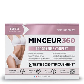 Eafit Minceur - MINCEUR 360 - Programme complet minceur - perte de poids rapide et efficace - Guarana -Chrome - Thé vert - Nopal