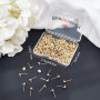 Beebeecraft 100PCS 24K Plaqué Or Boucles d'oreilles Goujons Boucles d'oreilles Boule avec Boucle DIY Bijoux (15x7mm)