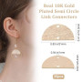 Beebeecraft 1 boîte 35 pièces Connecteurs Demi-Cercle en Laiton Plaqué Or 18K Liens Demi-Ronds avec 2 Trous pour Collier à Faire