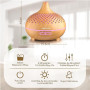 ZOVHYYA Diffuseur Huiles Essentielles 500ML Diffuseur Arômes Humidificateurs Diffuseur 14 LED avec Télécommande 3 Minuterie et A