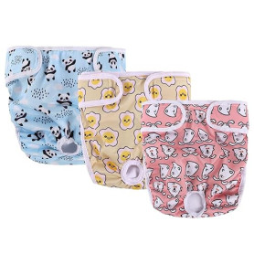 VSSHE Lot de 3 couches réutilisables - Hautement absorbantes - Pour chienne - Lavables - Absorption réglable - Incontinence - Cu