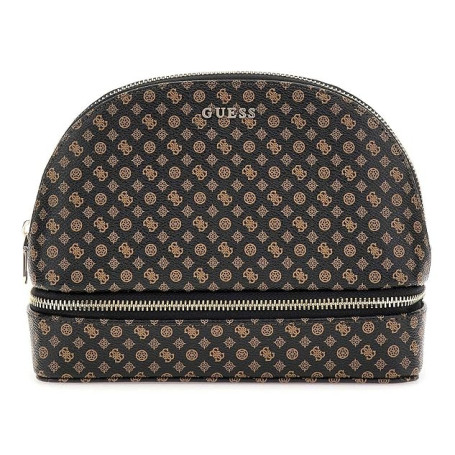 GUESS Dome Cosmetic Pouch L Mocha Logo Multi