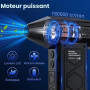 Dépoussiéreur électrique avec lampe de poche, ventilateur turbo à air comprimé 180 000 tr/min (10 000 mAh), ventilateur à jet mu