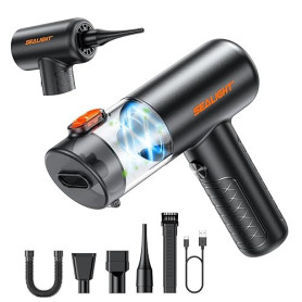 SEALIGHT Aspirateur à Main sans Fil Puissant, 4 en 1 32000Pa Mini Aspirateur de Voiture avec 400000 RPM Moteur Brushless, Vidage