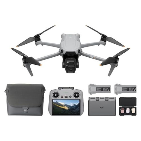 Bundle Fly More DJI Air 3S (radiocommande RC 2 avec écran), drone avec caméras grand-angle CMOS 1'' & télé moyenne pour adultes,