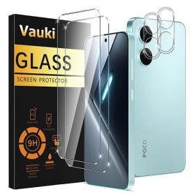 Vauki Verre Trempé pour Xiaomi Poco X8 PRO 5G Protection D'écran Film avec Caméra Arrière Protecteur,Dureté 9H Vitre écran,Anti