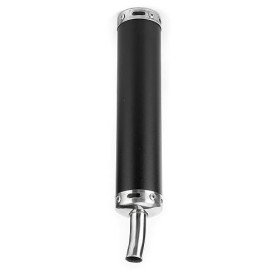 Qiilu Silencieux d'échappement, Silencieux d'échappement en Acier Inoxydable 20mm / 0.8in pièces modifiées pour Temps(Noir)