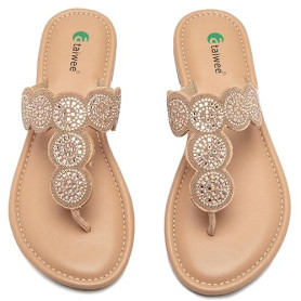 Ataiwee Sandales pour femme - Criss Cross Strappy Open Toe - Cuir végan - Chaussures d'été