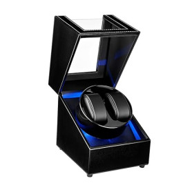 Mcbazel Double Remontoir de Montre, Boîte à Montre à Double Position en Cuir PU, 5 Modes de Rotation Automatique, Boîte de Range