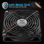 ELUTENG Ventilateur 120mm Double 2 in 1 USB Fan Grille Trois Vitesse Réglable Ventilateur de PC 5V Fan Cooler Refroidisseur 12cm