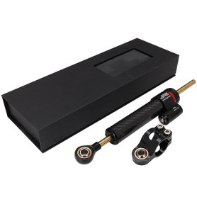 10" Amortisseur Direction Moto,Amortisseur de Direction CNC Aluminium Stabilisateur Direction Moto pour la plupart Motos de Spor
