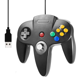 miadore Manette USB Classic N64,manette joystick Gamepad rétro N64 pour PC Windows, Mac,Raspberry Pi 3(noir)
