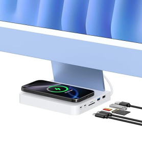 Gewokliy Hub USB C pour iMac 24" 2021/2023/2024, charge sans fil, SD/TF, adaptateur accessoire pour iMac