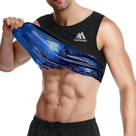 Flintronic Gilet de Sueur de Sauna pour Hommes, Débardeur Sudation Amincissant Ventre, T Shirt Sudation Homme, pour Entraînement