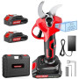 XIAZIR Sécateur électrique sans fil de 35 mm avec moteur brushless, sécateur de jardin avec écran LCD, 2 batteries 21 V 2000 mAh