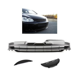 Calandre Noir Sans Sigle + Cache Supérieur et Inférieur Pour VW Golf 5 2003-2008